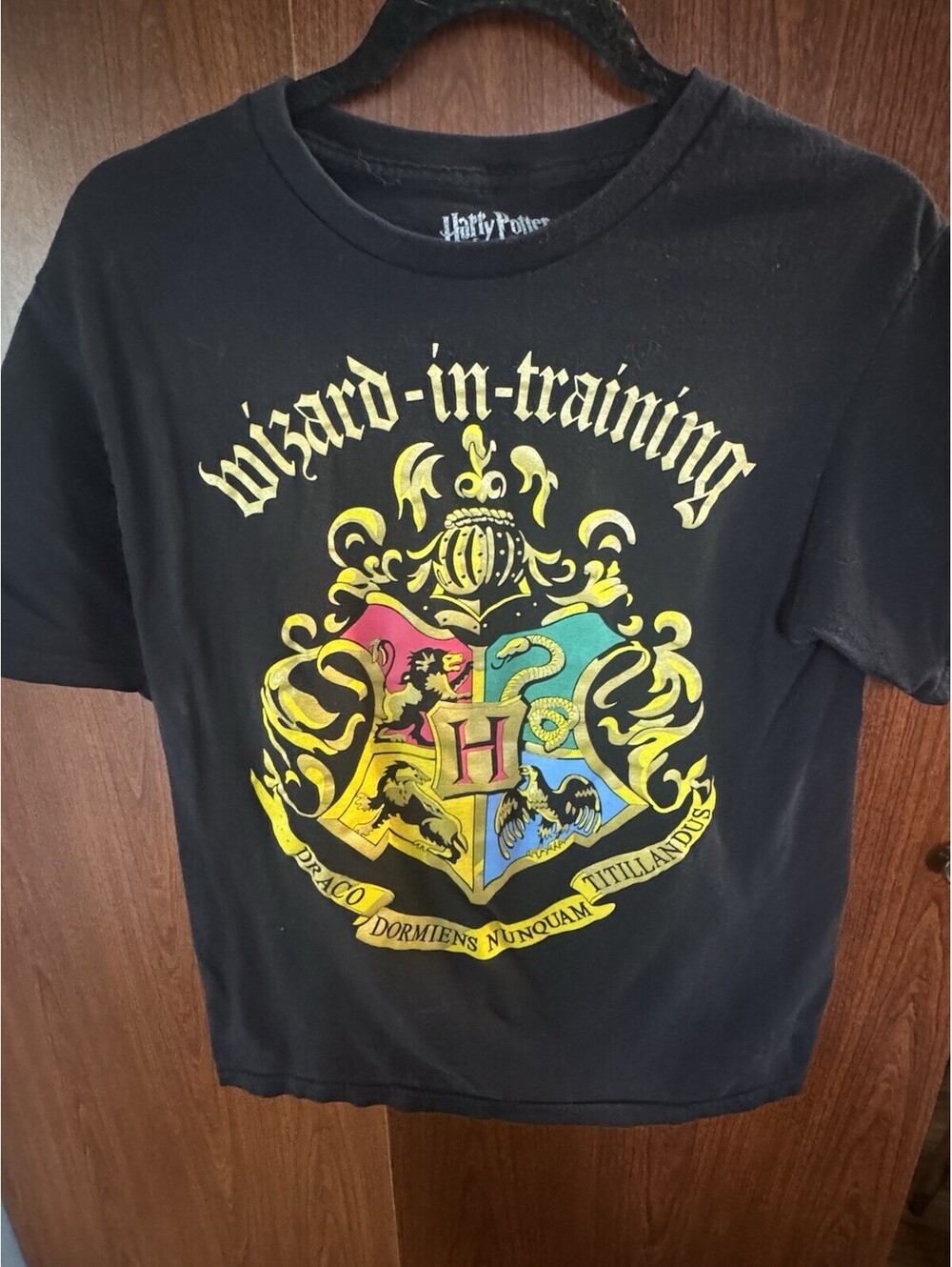 Harry Potter Hogwarts Wizard in Training T-Shirt Women’s M Black Graphic Tee